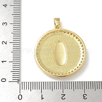 Латунные микропаве прозрачные подвески с фианитом KK-U046-08G-1