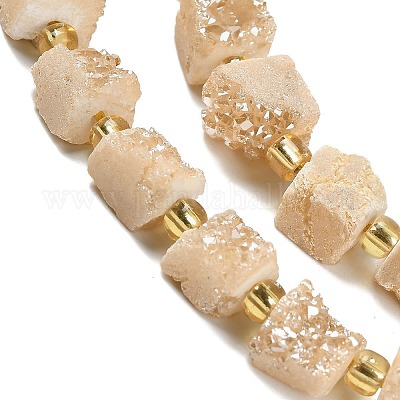 Гальванические натуральный druzy шарики агата стренг G-G289-01D-1