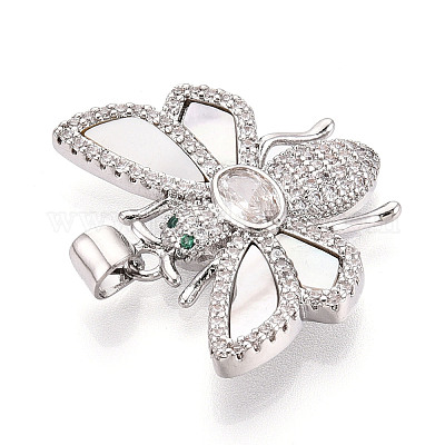 Латунные микропаве прозрачные подвески с фианитом KK-N268-61P-1