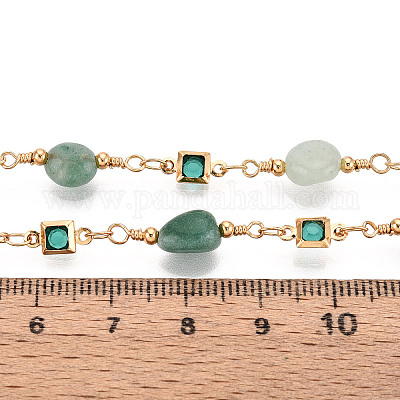 Квадратные звенья латунных стеклянных цепей ручной работы CHC-T017-02-1