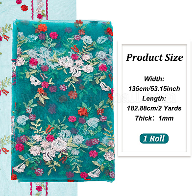 Кружевная ткань из полиэстера с цветочной вышивкой OCOR-BC0005-52A-1