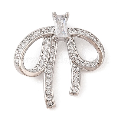 Латунные микропаве прозрачные подвески с фианитом KK-N256-18P-1