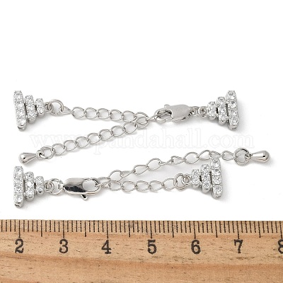 Удлинитель цепи из латуни с микропаве из циркония и стеклом KK-U052-20P-1