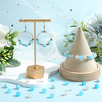 300шт 5 цвета прозрачные стеклянные бусины GLAA-SC0002-42C-1