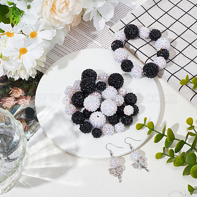 48 шт. 8 вида бусин из смоляных стразов RESI-SC003-43-1