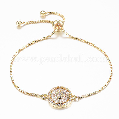 Регулируемые латунные браслеты-слайдеры из циркония BJEW-E317-34G-1