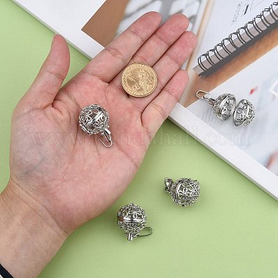 Экологически чистые полые латунные круглые подвески в клетке KK-L143-02-NR-1