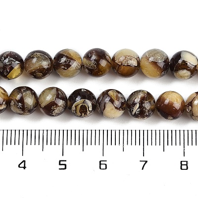 Нити синтетических янтарных бусин G-M199-02E-1