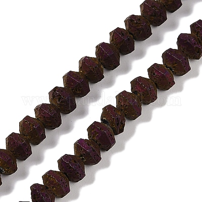 Гальванические бусины из натуральной лавы G-A234-F02-01F-1