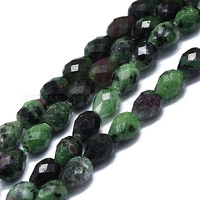 Натуральный рубин в цоизита бусин пряди G-K245-S01-01-1