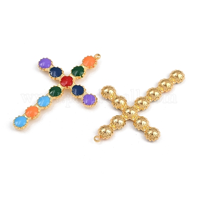 Подвески из нержавеющей стали 304 с разноцветной эмалью STAS-P410-03G-1