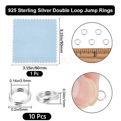 10 шт. 925 разъемных соединительных кольца из стерлингового серебра&nbsp;STER-BBC0007-85B-1