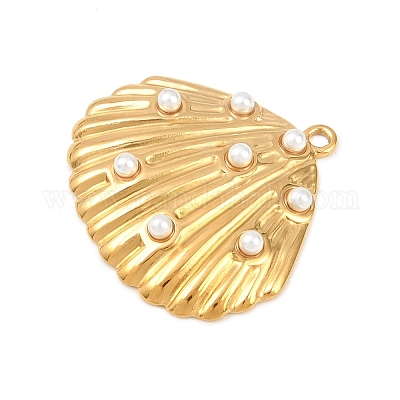 Подвески из нержавеющей стали 304 и АБС-пластика с имитацией жемчуга&nbsp;STAS-Z185-05G-03-1