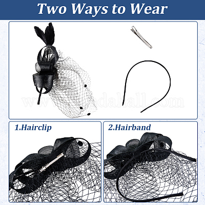 Сетчатая вуаль из марли с заколкой-аллигатором&nbsp;AJEW-WH20018-97A-1