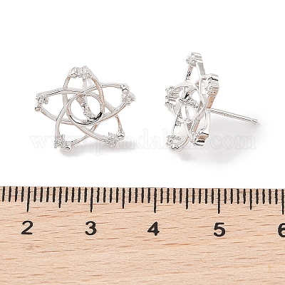 925 серебряная застежка для сережек с микропаве из кубического циркония. STER-B003-23P-1