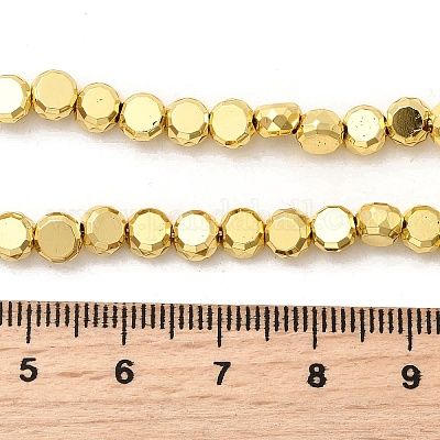 Стеклянные бусины с гальваническим покрытием  EGLA-F166-04A-G-1