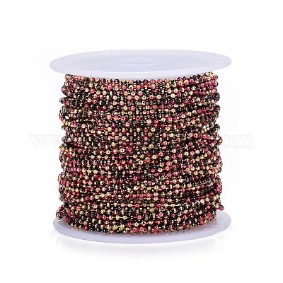 Граненые шариковые цепи из латуни с гальваническим покрытием KK-G358-B09-1