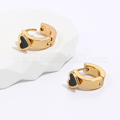 Стильные серьги-кольца в форме сердца из нержавеющей стали 201 OG7972-1