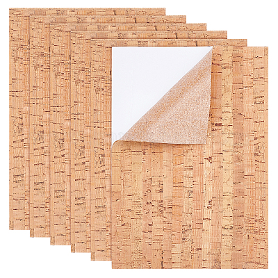 Wholesale BENECREAT 6 Sheets 21x30cm Self-Adhesive Cork Sheets 
