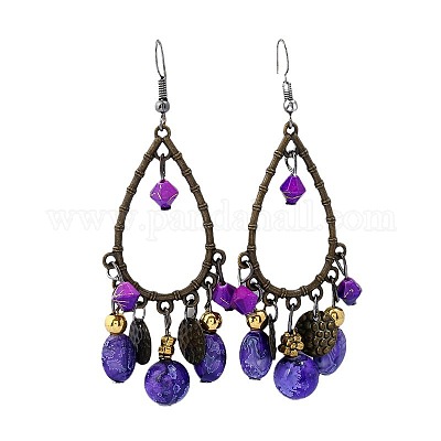 Серьги-подвески из акрилового сплава в этническом стиле FS-WG2DA14-03-1