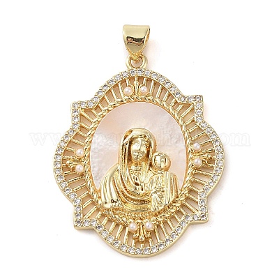 Латунные микропаве прозрачные подвески с фианитом KK-Q813-16D-G-1