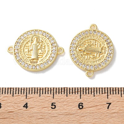 Стойка покрытие латунь кубический цирконий святой бенедикт соединительный шарм KK-C084-01E-G-1