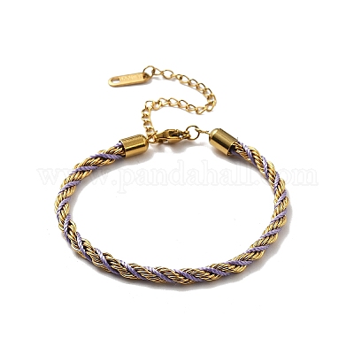 Браслеты из витого нейлонового шнура для женщин BJEW-V007-01G-03-1