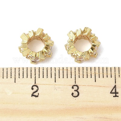 Латунные микро проложить Цирконий Европейский бисером FIND-B046-02G-1