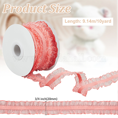 Нейлоновая плиссированная эластичная сетчатая кружевная лента OCOR-WH0086-96B-1