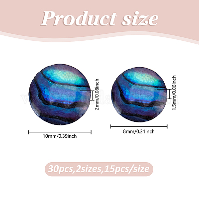 30 шт. 2 стиля кабошонов из ракушек абалона/пауа SSHEL-HY0001-11-1