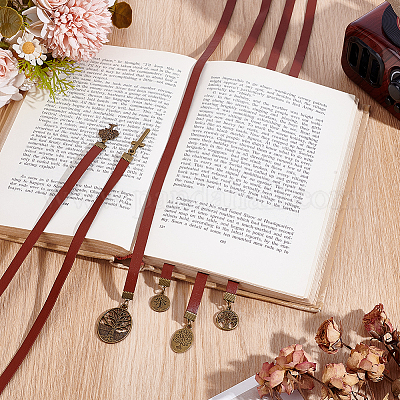 4 шт. закладка из коровьей кожи AJEW-HY00013-1