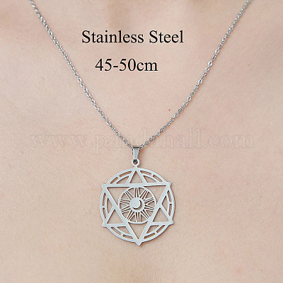 Не тускнеющая подвеска в виде звезды Давида из нержавеющей стали 201 NJEW-OY002-29-1