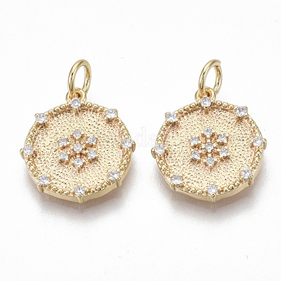 Латунные микропаве прозрачные подвески с фианитом KK-S356-016G-NF-1