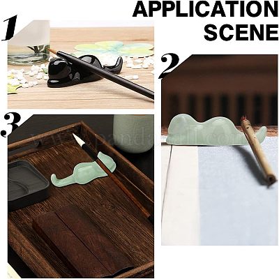 4 шт. 4-х стильный фарфоровый держатель для китайских кистей DJEW-NB0001-10-1