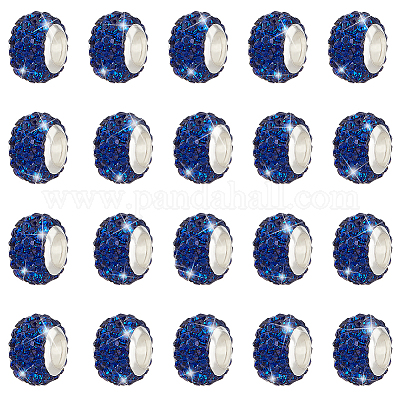 100шт полимерная глина со стразами европейские бусины RB-PH0001-54B-1