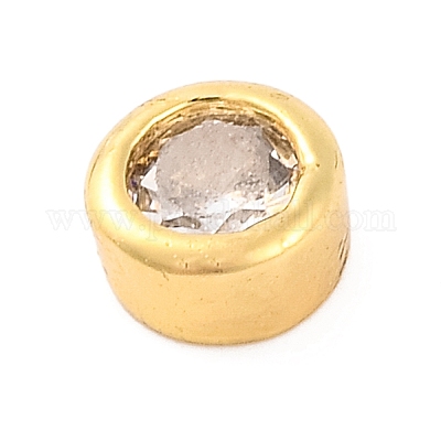 Покрытие стойки плоские круглые латунные кабошоны из микропаве из кубического циркония KK-F874-03G-12-1