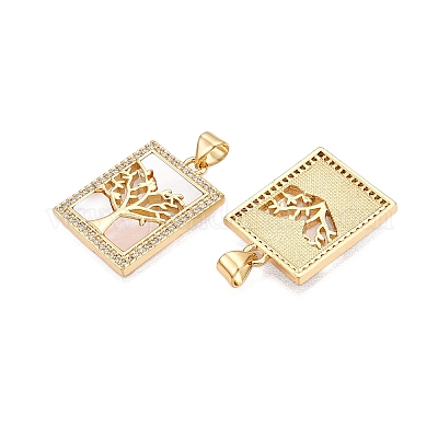 Латунные микропаве прозрачные подвески с фианитом KK-N254-193G-1