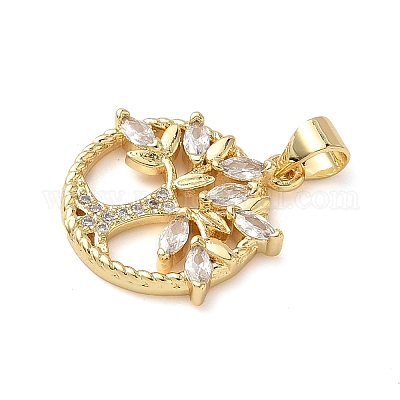 Латунные микро проложить кубического циркония подвески KK-D502-25G-1