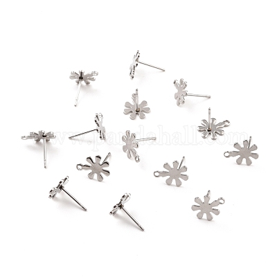 Фурнитура для сережек-гвоздиков из нержавеющей стали 201 STAS-C044-04P-1