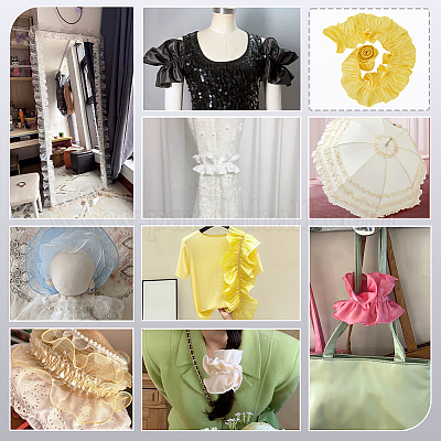 Лента из полиэстера с оборками DIY-WH0632-77C-1