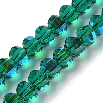 Прозрачные стеклянные бусины гальваническим пряди GLAA-Q099-C01-09-1-1