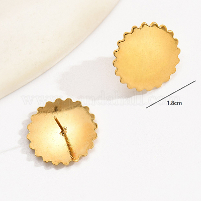 Элегантные плоские круглые серьги-гвоздики неправильной формы из нержавеющей стали 201 EV2477-1