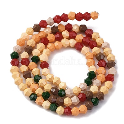 Выпечка окрашенные стеклянные бусины пряди LAMP-R020-02C-1