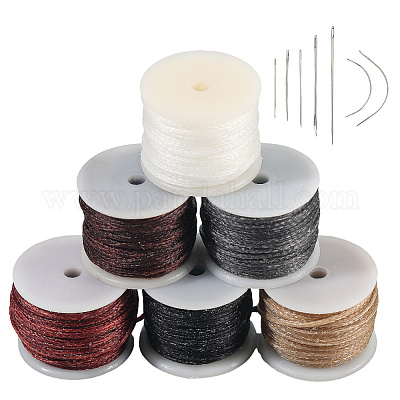 6 рулон 6-х цветного плоского вощеного полиэфирного шнура YC-CY0001-03-1