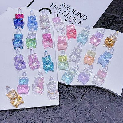 Светящиеся кабошоны из прозрачной смолы CRES-L045-17-1