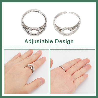 10 шт. регулируемые латунные настройки колец KK-CA0002-18-1