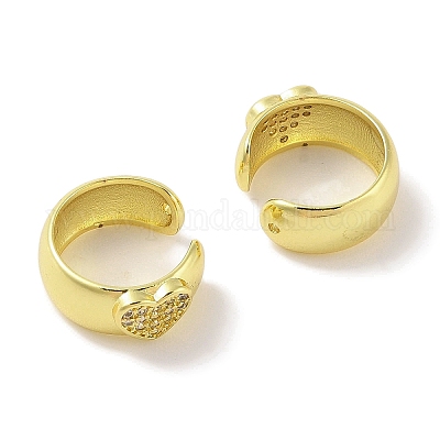 Женские серьги-манжеты из латуни с микропаве и прозрачным цирконием EJEW-I305-02G-1