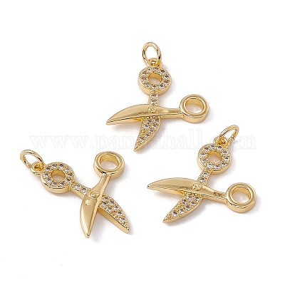 Латунные микропаве прозрачные подвески с фианитом KK-G439-41G-1