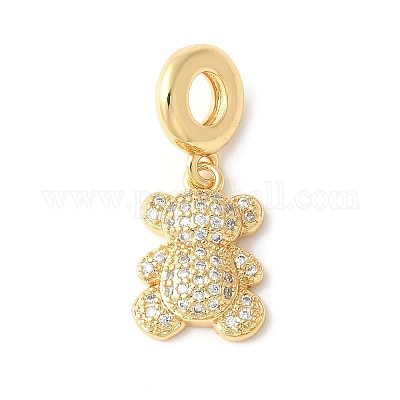 Латунь микропейв кубический цирконий европейские подвески с подвесками ZIRC-I071-26G-1