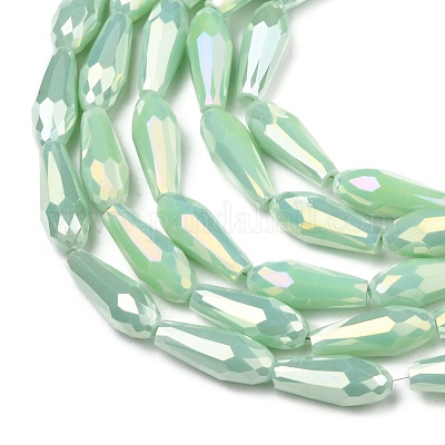 Гальванизированные непрозрачные стеклянные бусины EGLA-L015-FR-B-01-1